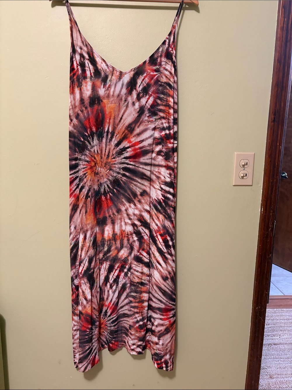 Karen Kane Multicolor Tie-Dye Side slit Midi Dress